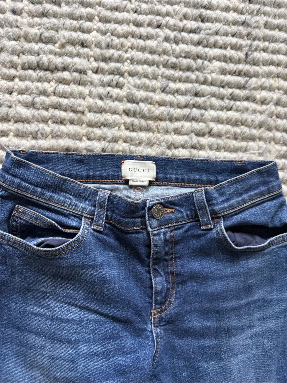 GUCCI  boys size 12 Blue Denim Jeans - Classic Slim Fit authentic